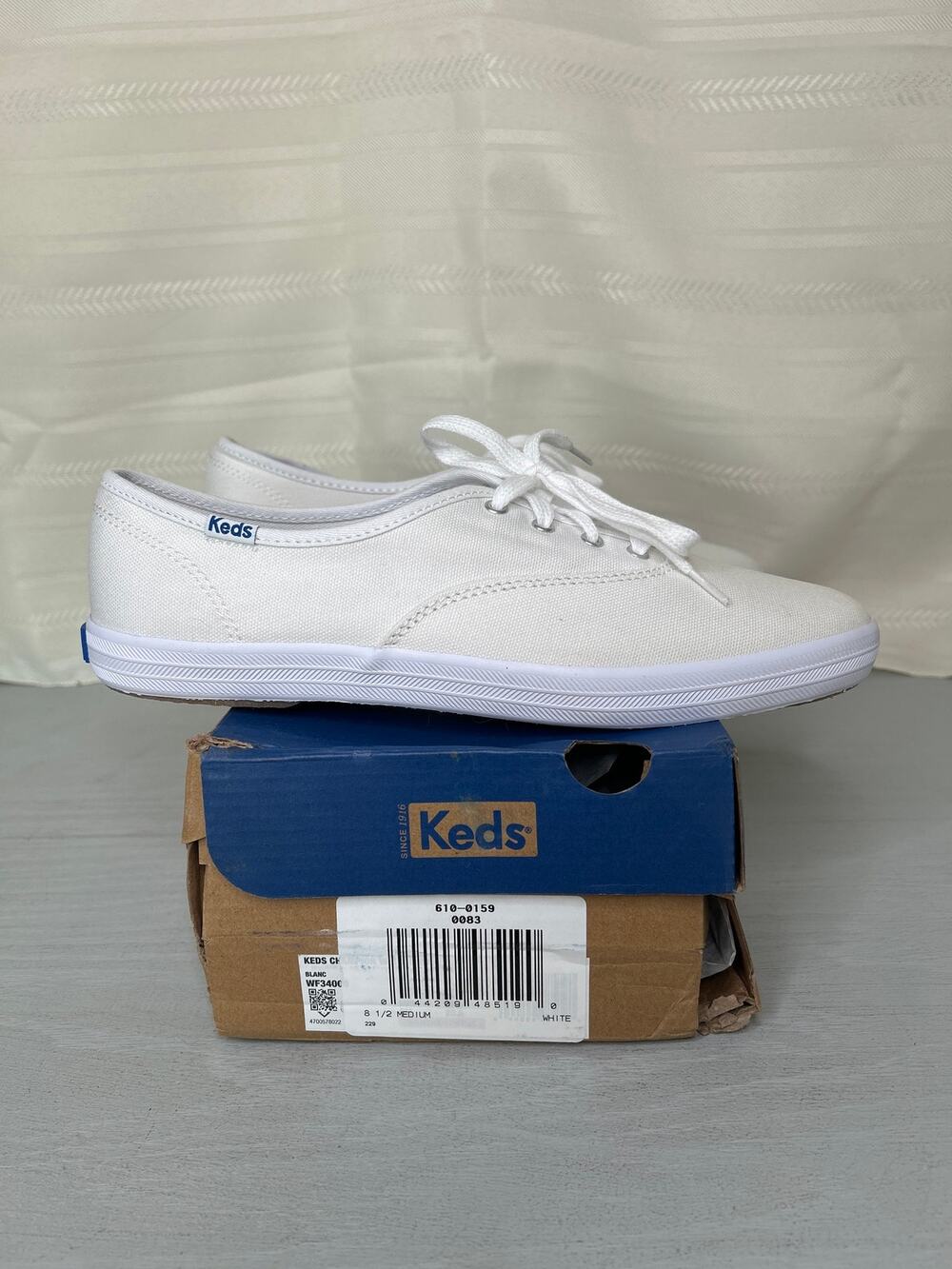 Keds Champion Canvas Lace Up Sneakers White Womens Size 8.5